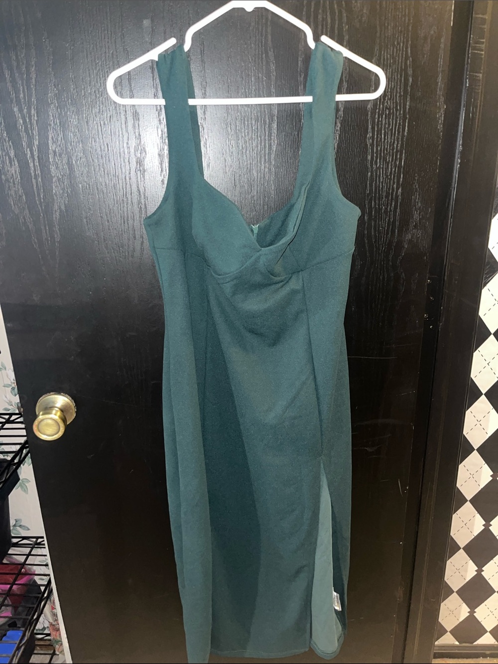 SHEIN Teal Green Sleeveless Midi Dress with Sweetheart Neck